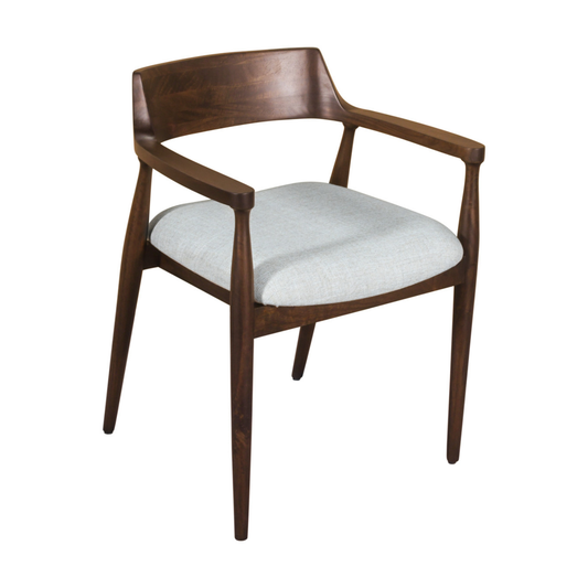 Amaroo Solid Mango Linen Upholstered Dining Arm Chair