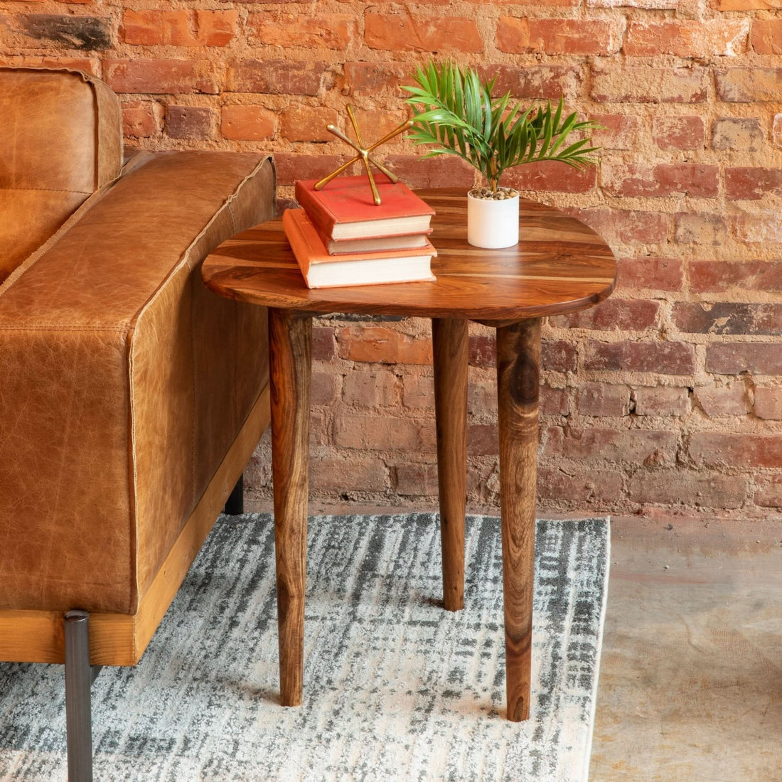 Arrey 23" Sheesham Wood Side Table - Home Trends & Design