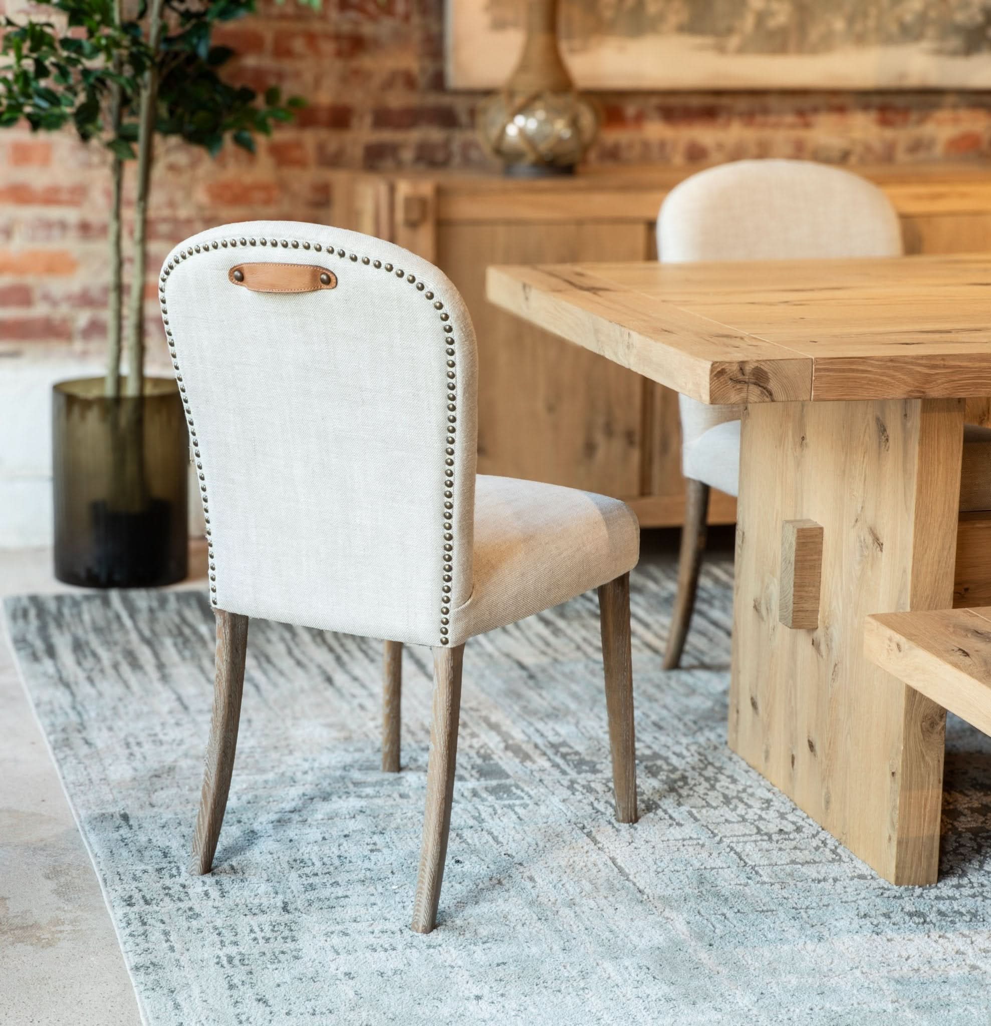 Olivia Casual Beige Linen Dining Chair - Home Trends & Design