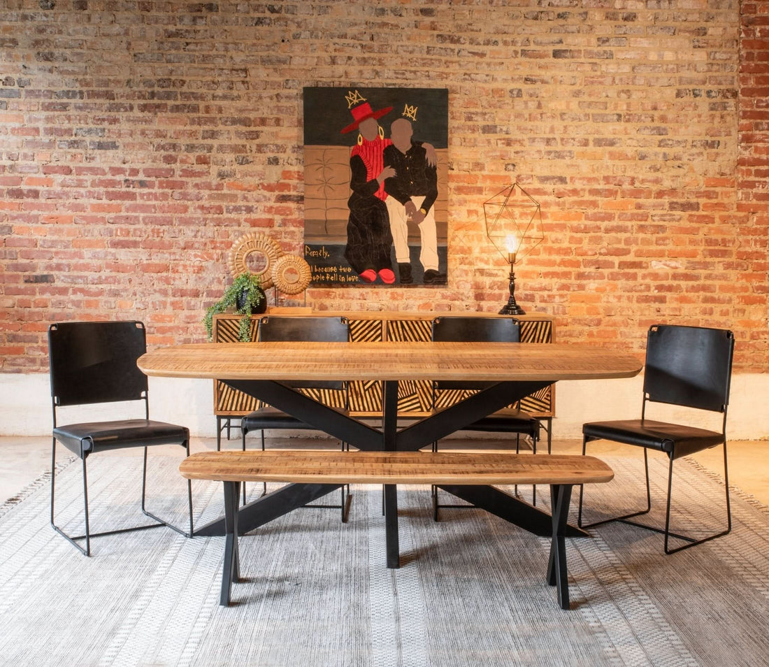 Santa Margherita 82" Mango Wood and Iron Dining Table - Home Trends & Design