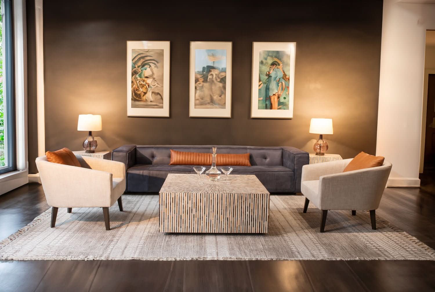 Olivia Casual Beige Linen Armchair - Home Trends & Design