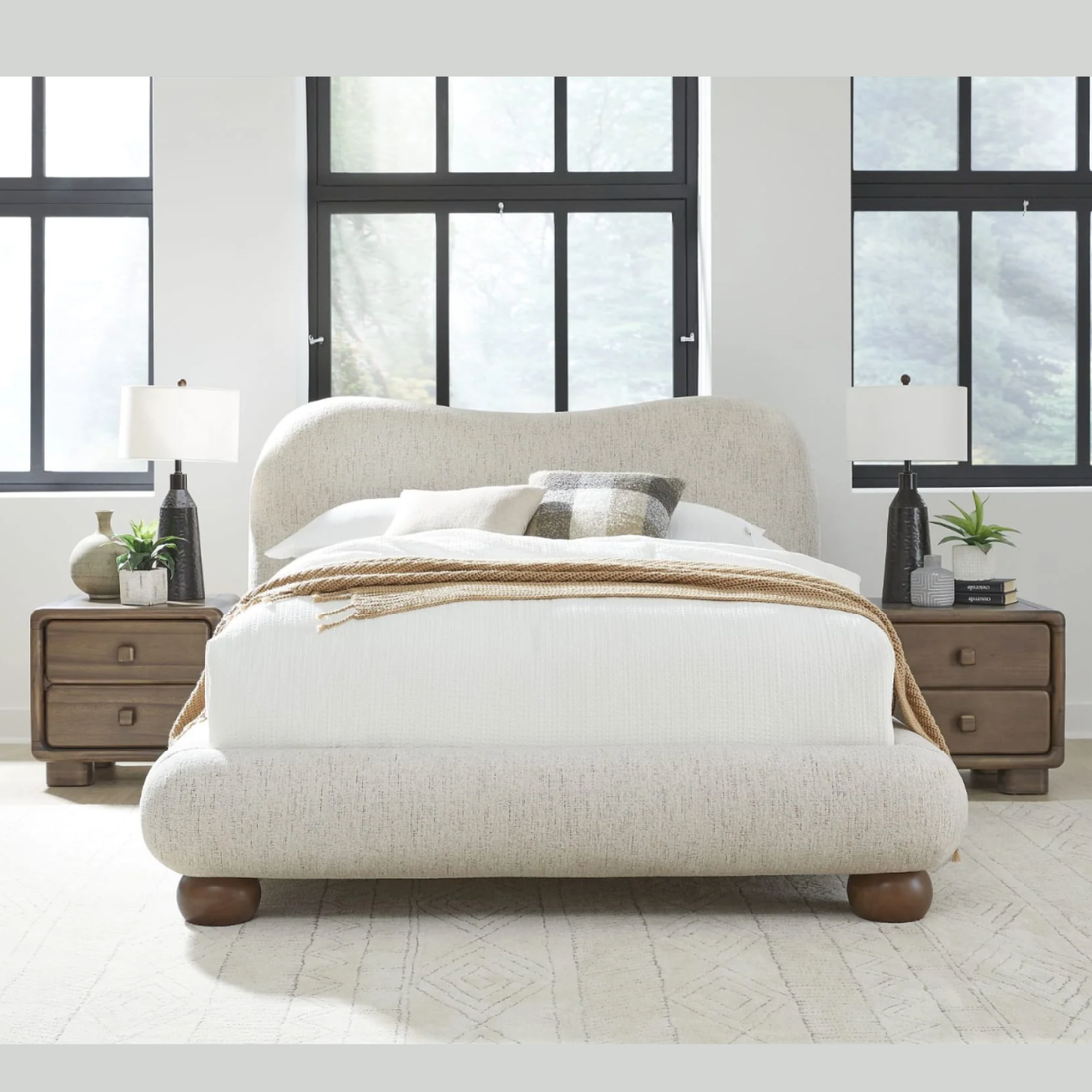 Afra Chenille Upholstered Platform Bed