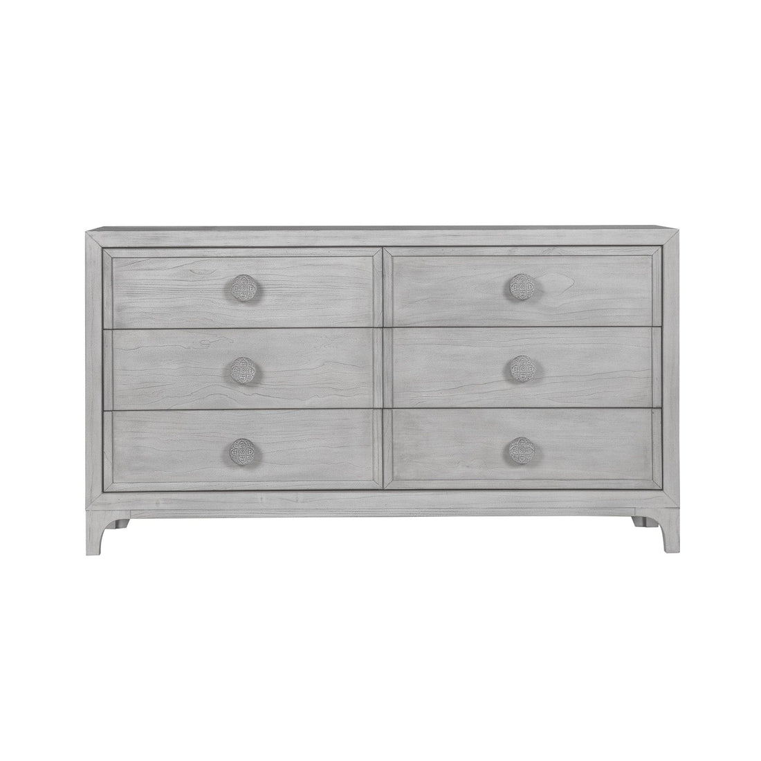 Boho Chic Six-Drawer Dresser in Washed White (2024)