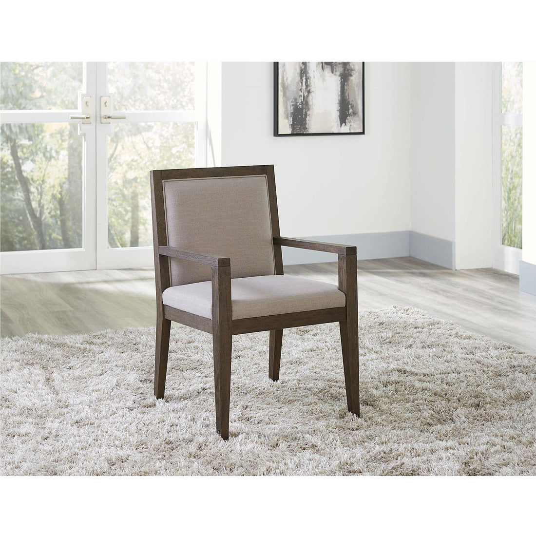 Modesto Wood Framed Upholstered Arm Chair (Set of 2)