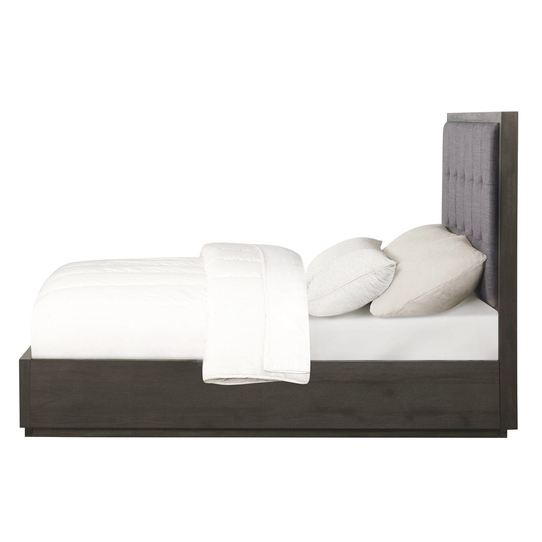 Oxford Upholstered Platform Storage Bed with Footboard Storage