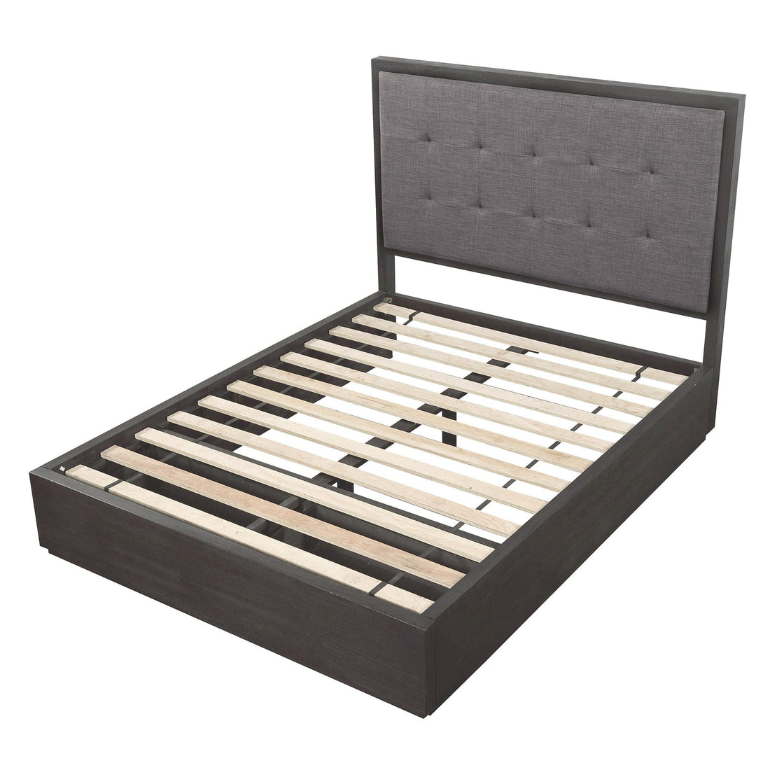 Oxford Upholstered Platform Storage Bed with Footboard Storage