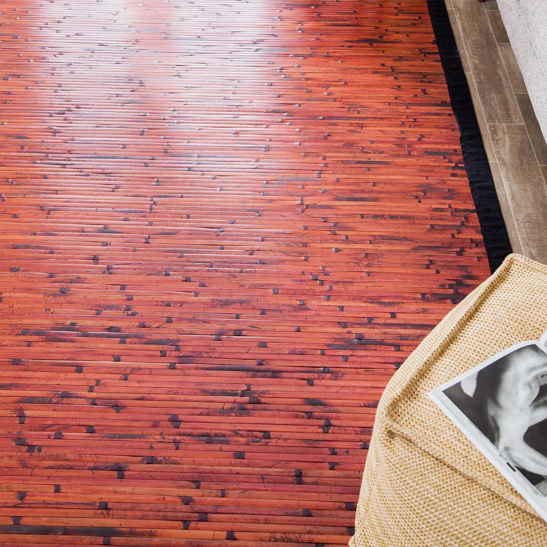 Cobblestone Mahogany Bamboo Rug