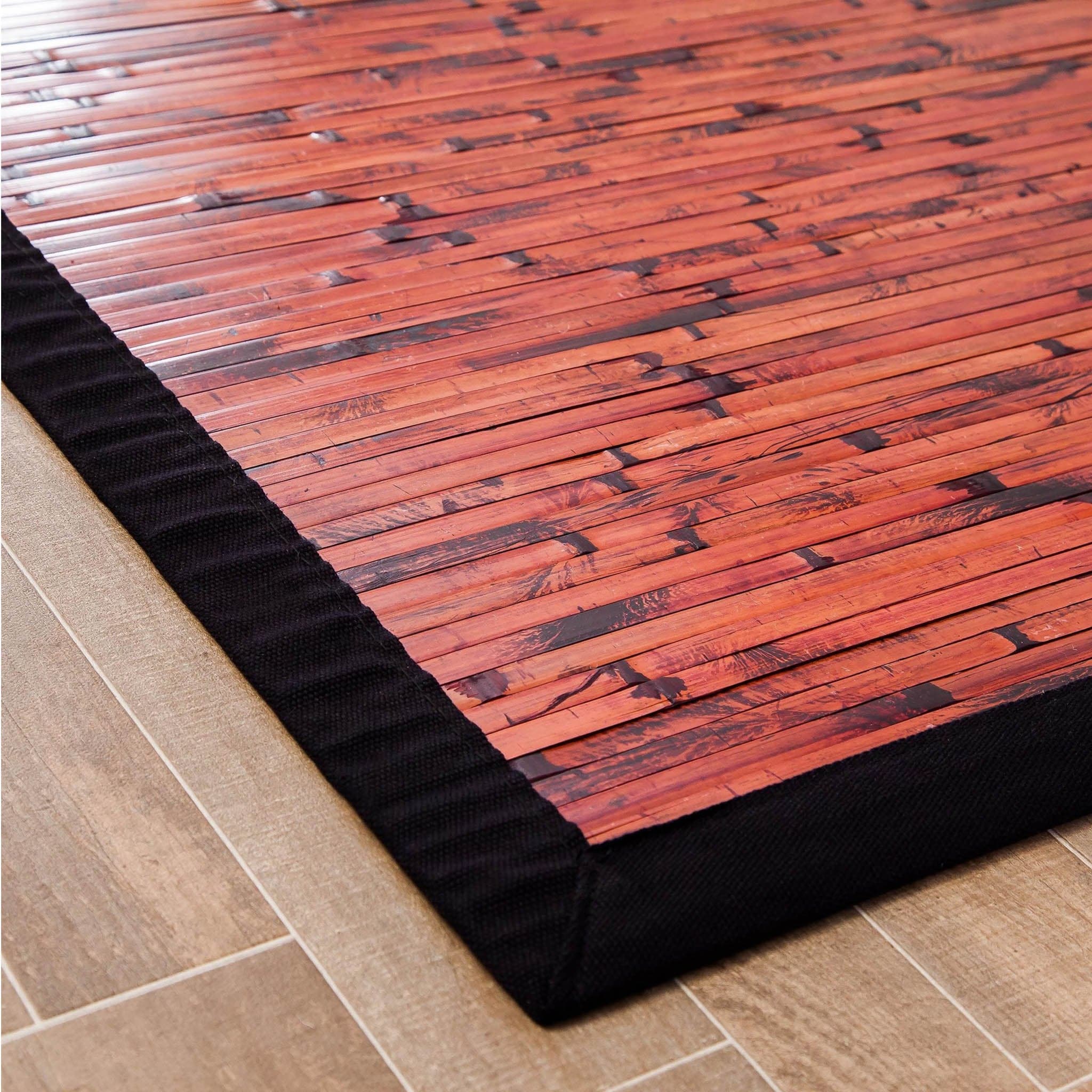 Bamboo Rag Cobblestone Mahogany Bamboo Rug – Haiku Designs