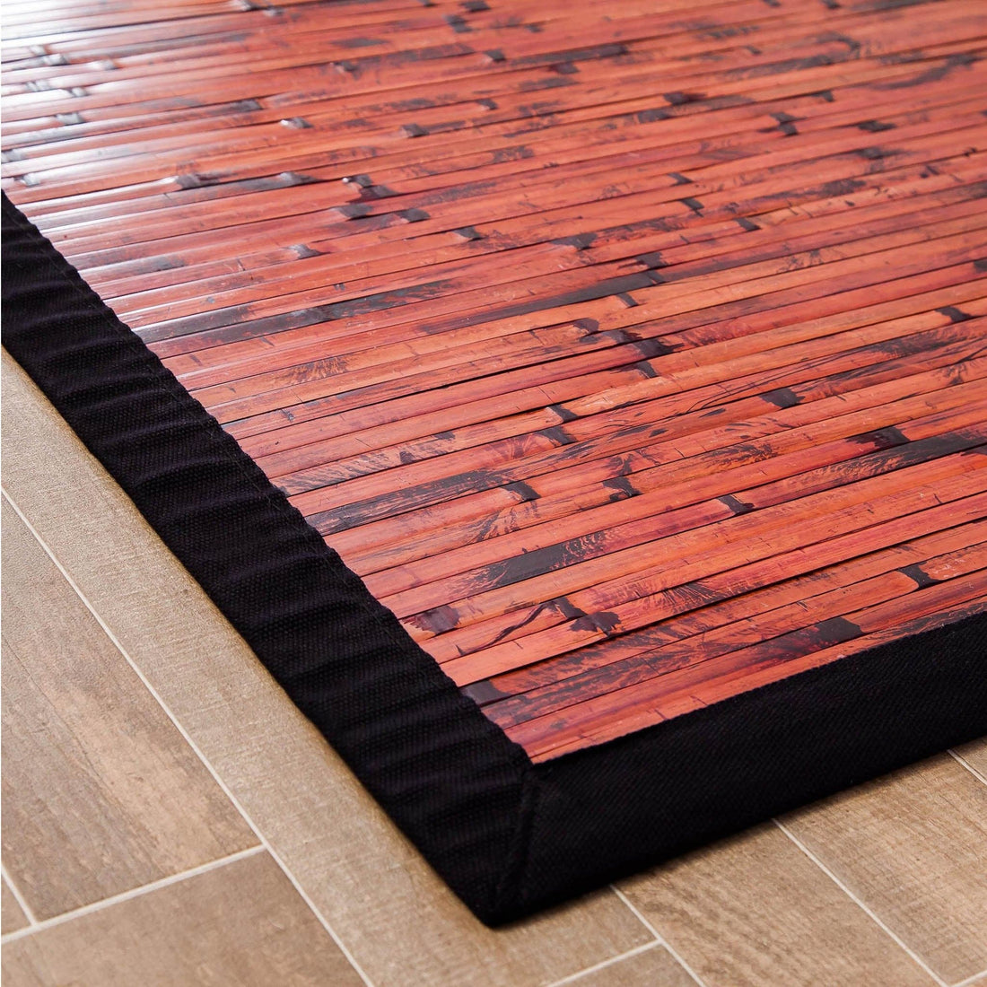 Cobblestone Mahogany Bamboo Rug