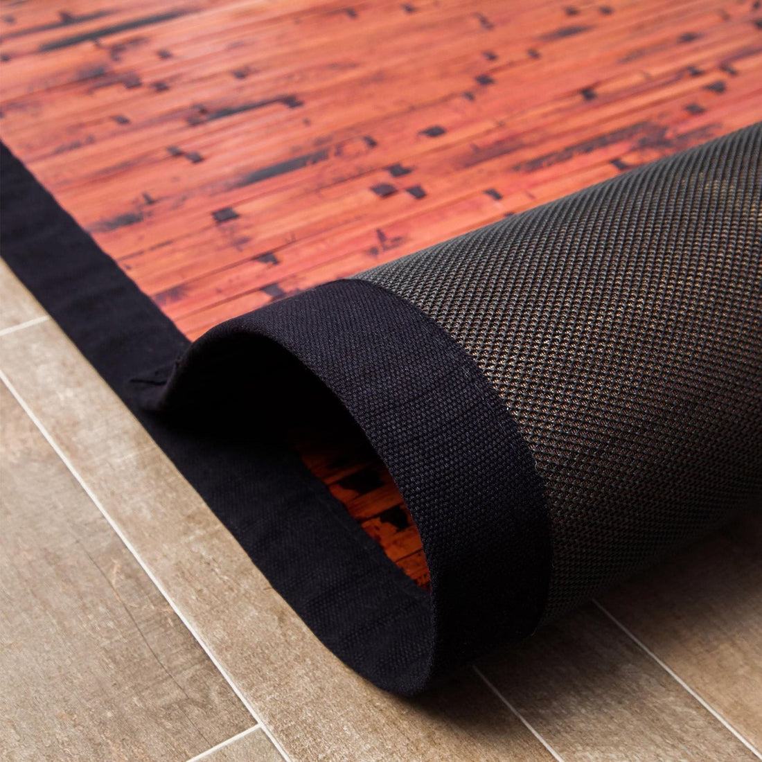 Bamboo Rug Material Cobblestone Mahogany Bamboo Rug – Haiku Designs