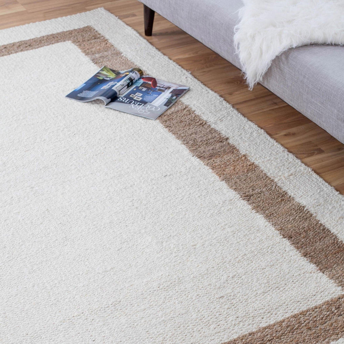 Whippoorwill Ivory & Tan Jute Area Rug