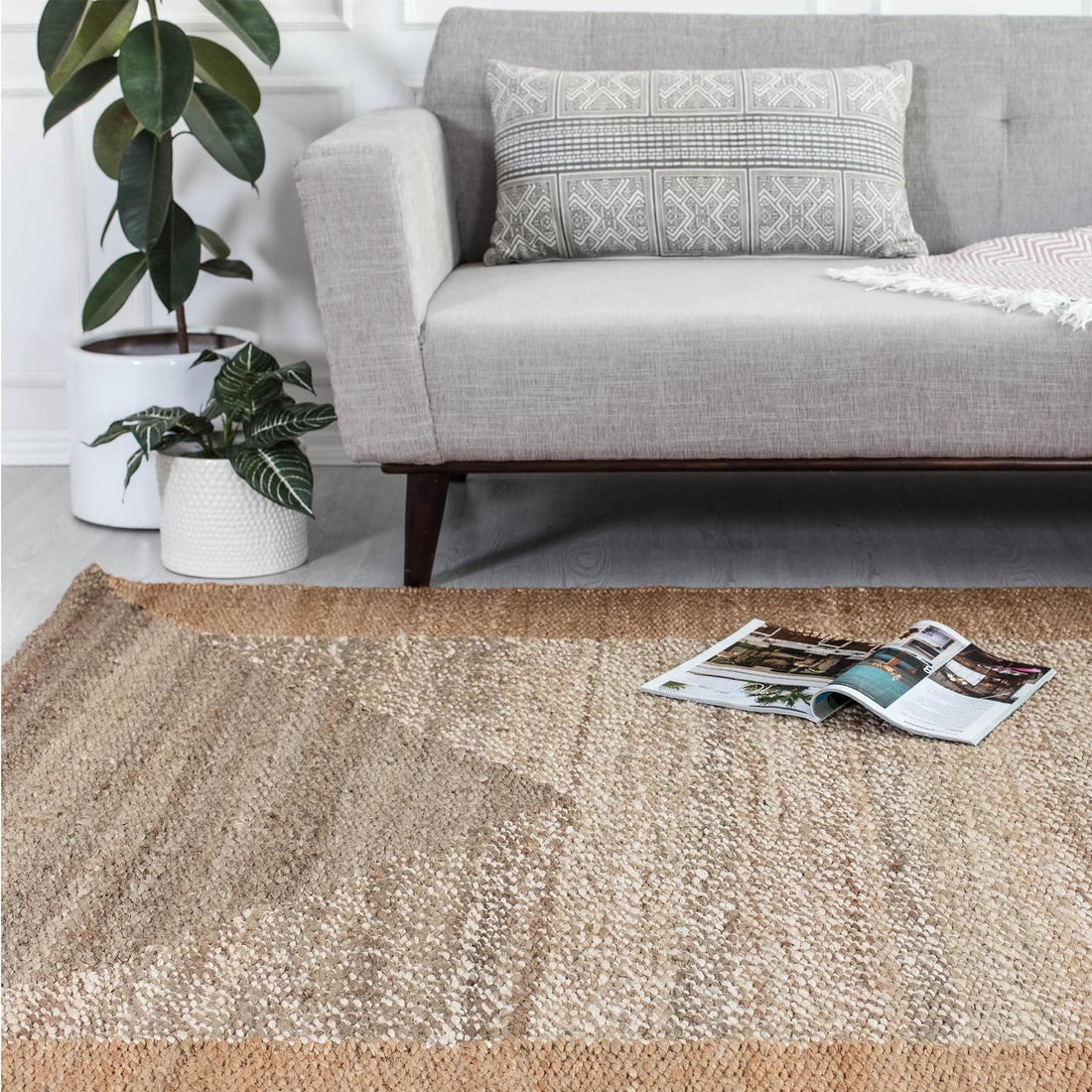 Eden Natural & Tan Jute Area Rug