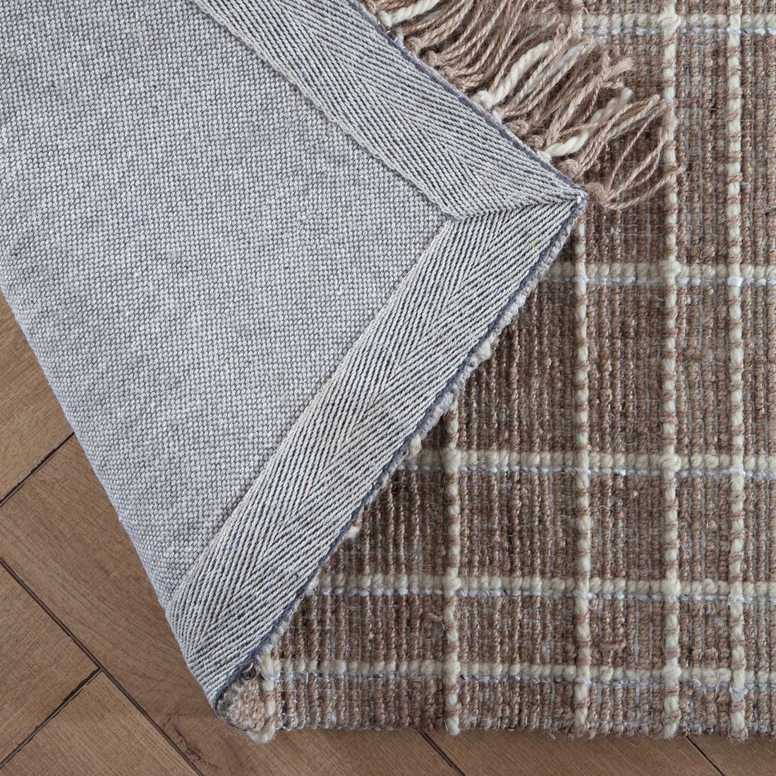 Okemah Jute and Ivory Wool Rug