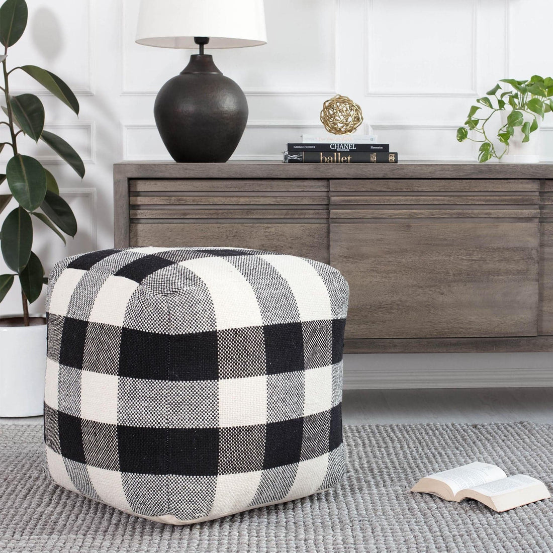 Checkered Sky Pouf