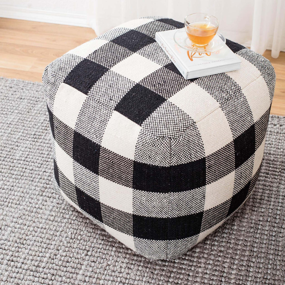 Checkered Sky Pouf