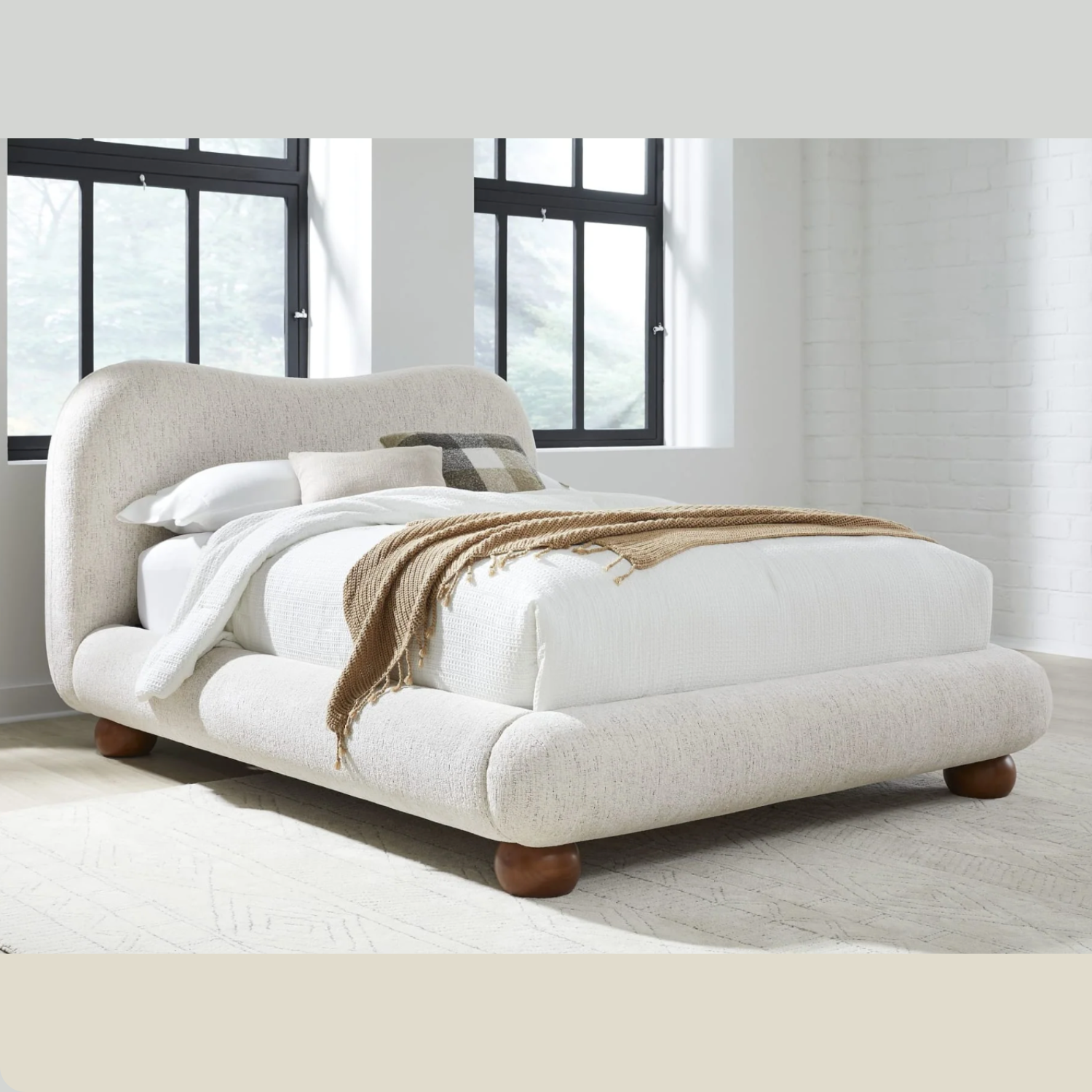 Afra Chenille Upholstered Platform Bed