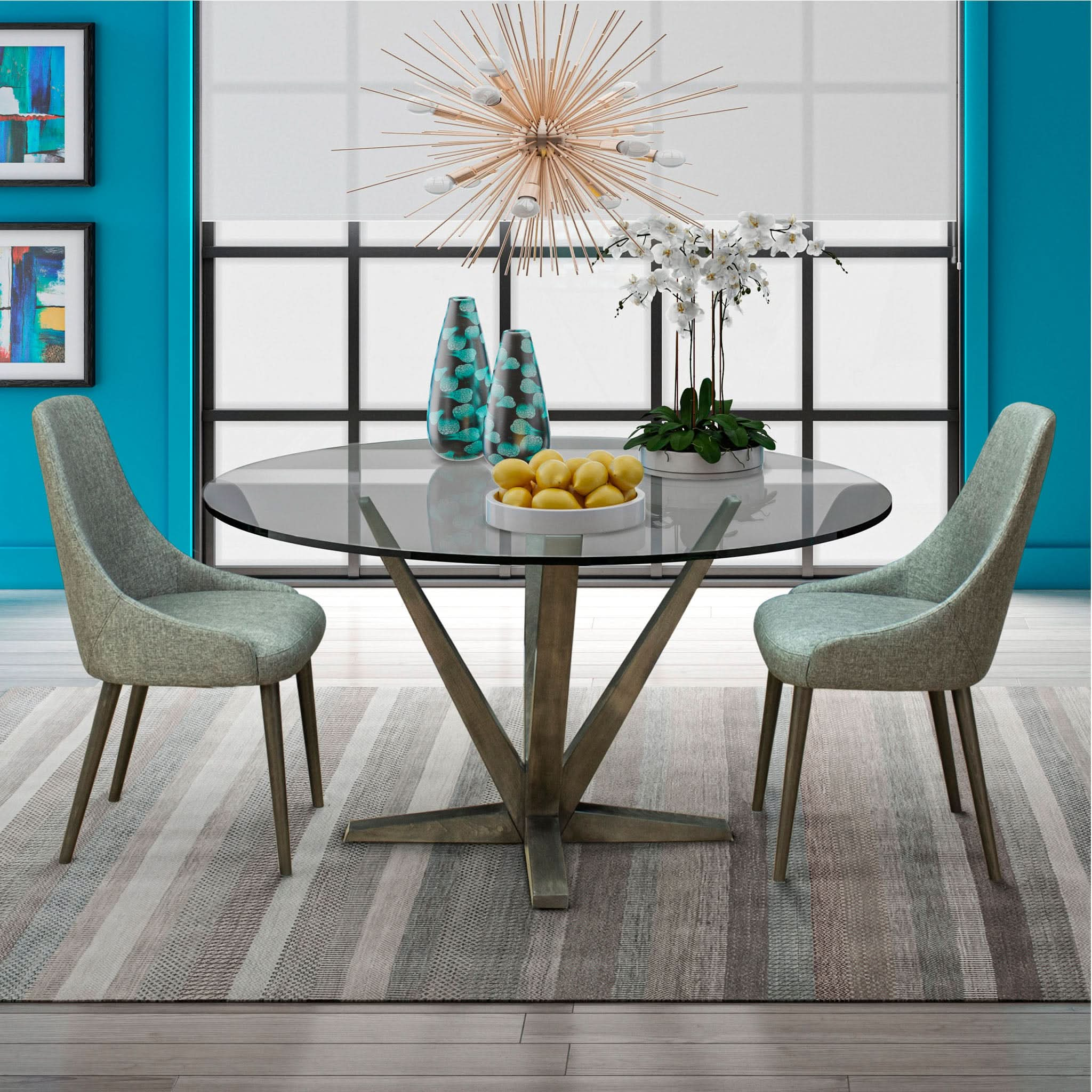 Aura Glass Round Dining Table