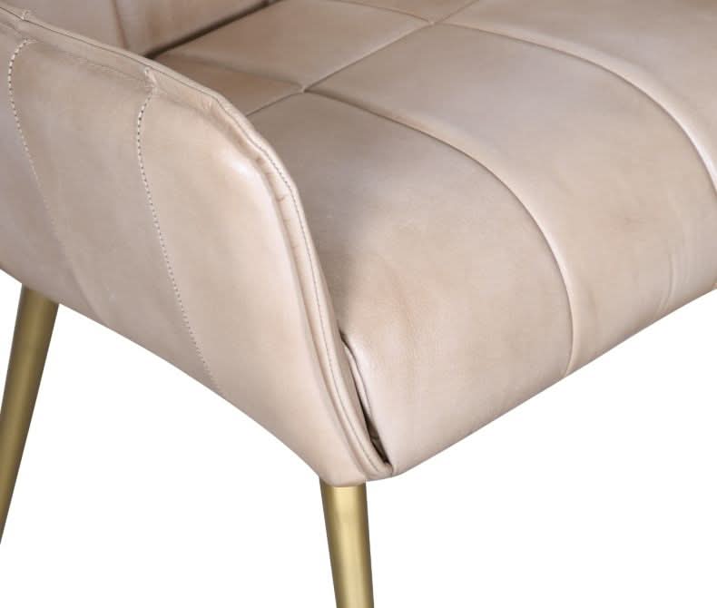 Thorpe 23" Armchair in Antique Ivory Leather - Home Trends & Design