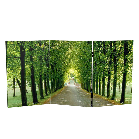 2 ft. Short Double Sided Path of Life Canvas Folding Screen