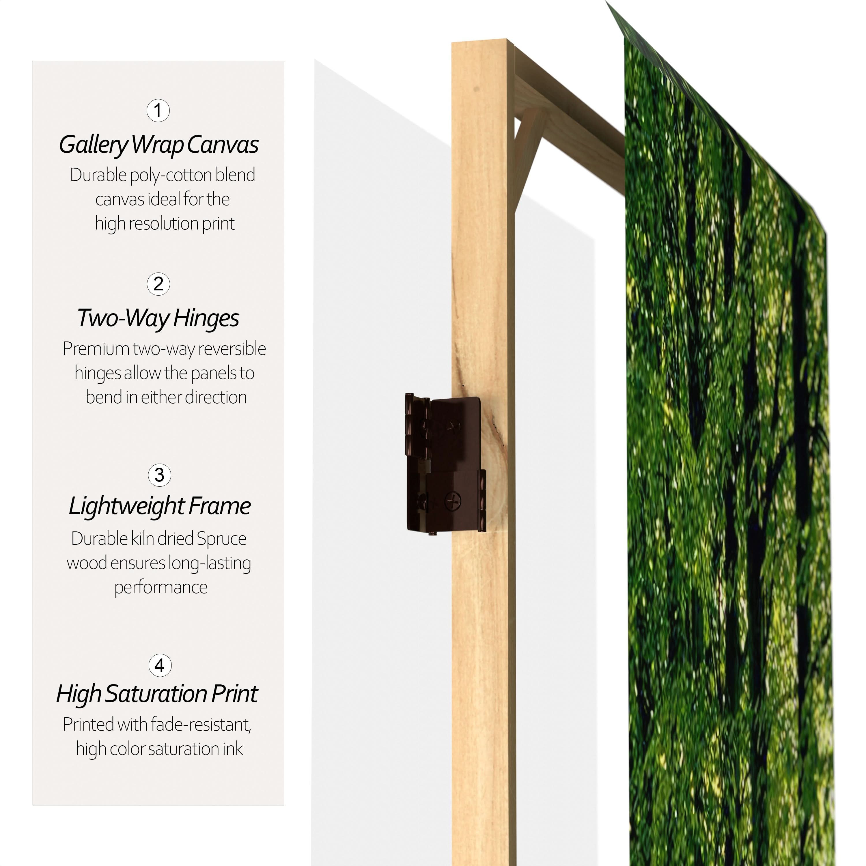 2 ft. Short Double Sided Path of Life Canvas Folding Screen