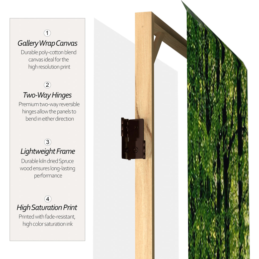 2 ft. Short Double Sided Path of Life Canvas Folding Screen
