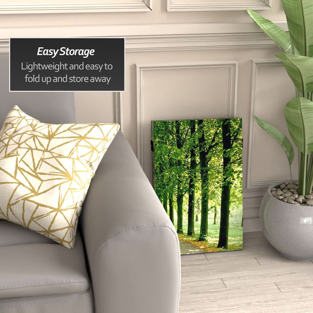 2 ft. Short Double Sided Path of Life Canvas Folding Screen