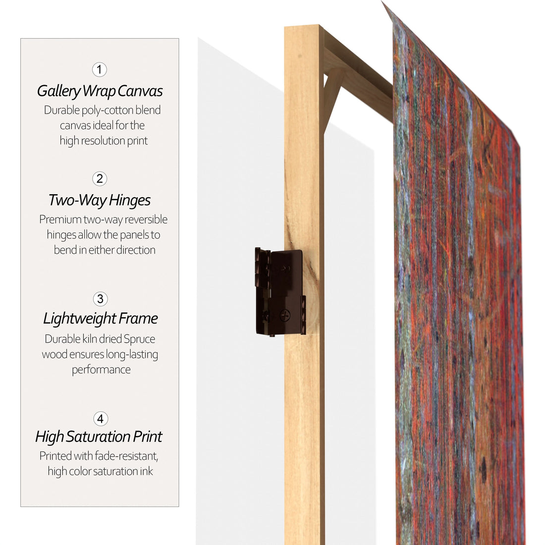 3 ft. Short Double Sided Works of Klimt Canvas Folding Screen - Tannenwald/Farm Garden