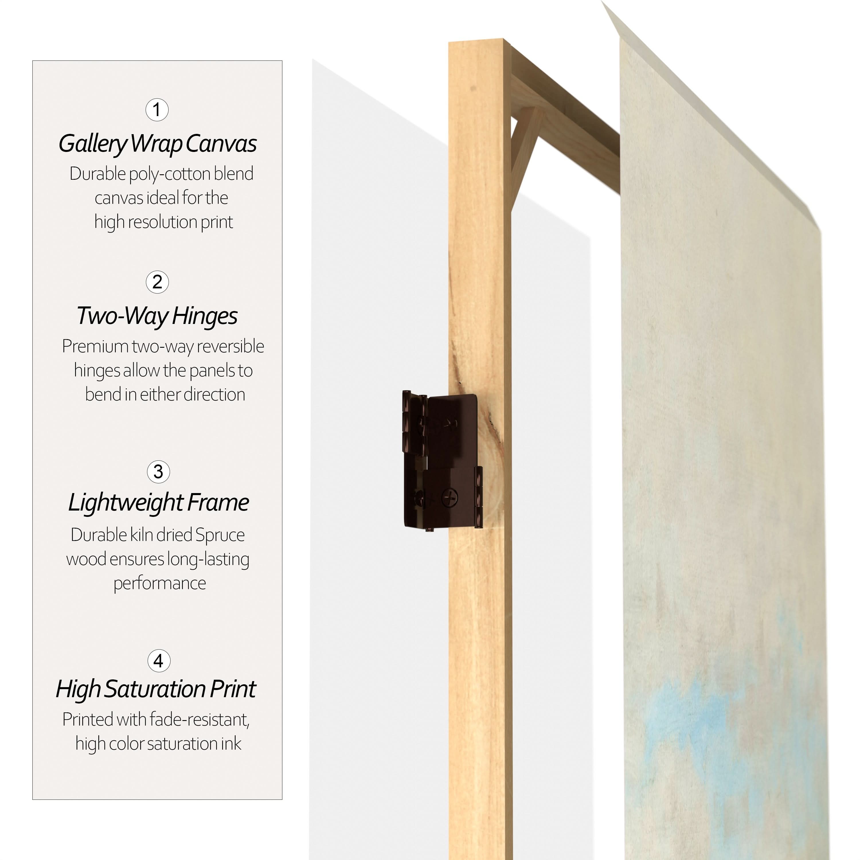 3 ft. Short Double Sided Works of Monet Canvas Folding Screen - Water Lillies/Pathway