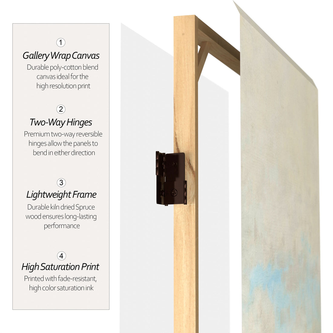 3 ft. Short Double Sided Works of Monet Canvas Folding Screen - Water Lillies/Pathway