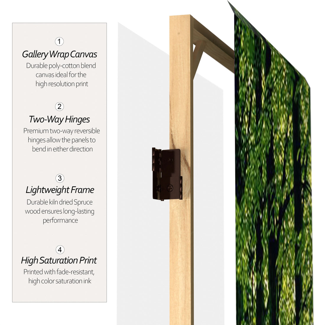3 ft. Short Double Sided Path of Life Canvas Folding Screen