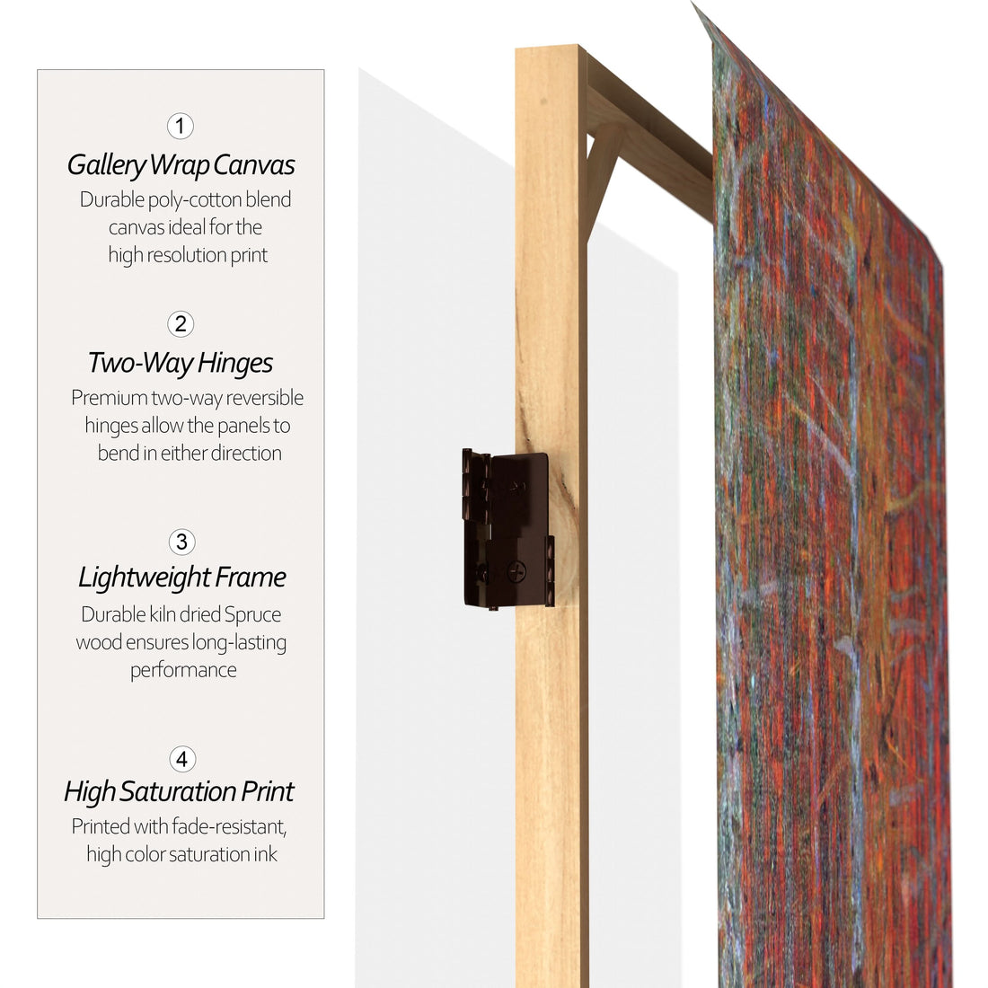 4 ft. Short Double Sided Works of Klimt Canvas Folding Screen - Tannenwald/Farm Garden