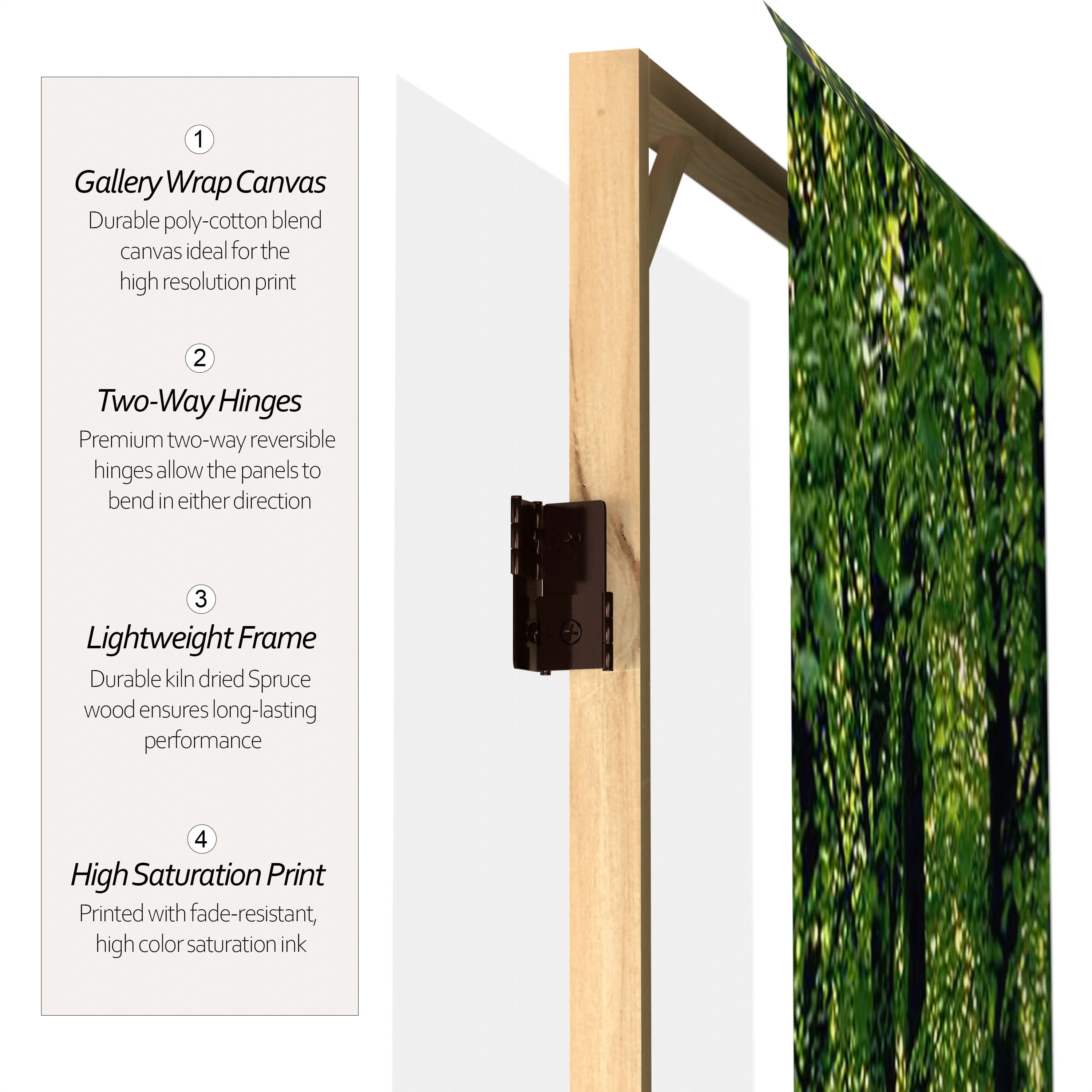 4 ft. Short Double Sided Path of Life Canvas Folding Screen
