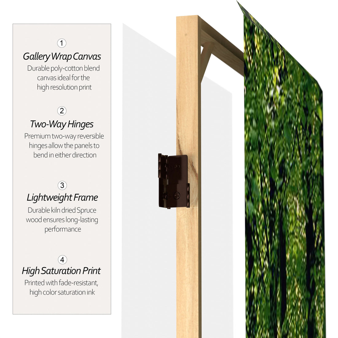 4 ft. Short Double Sided Path of Life Canvas Folding Screen