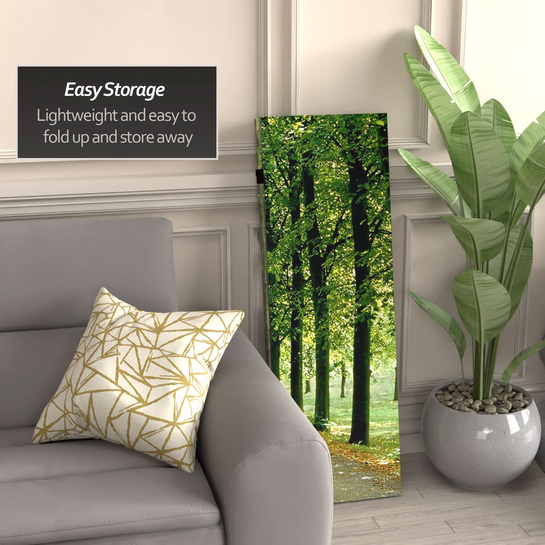 4 ft. Short Double Sided Path of Life Canvas Folding Screen