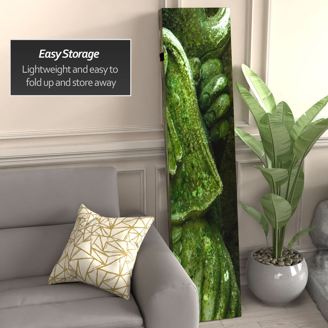 6 ft. Tall Double Sided Buddha and Ganesh Canvas Room Divider