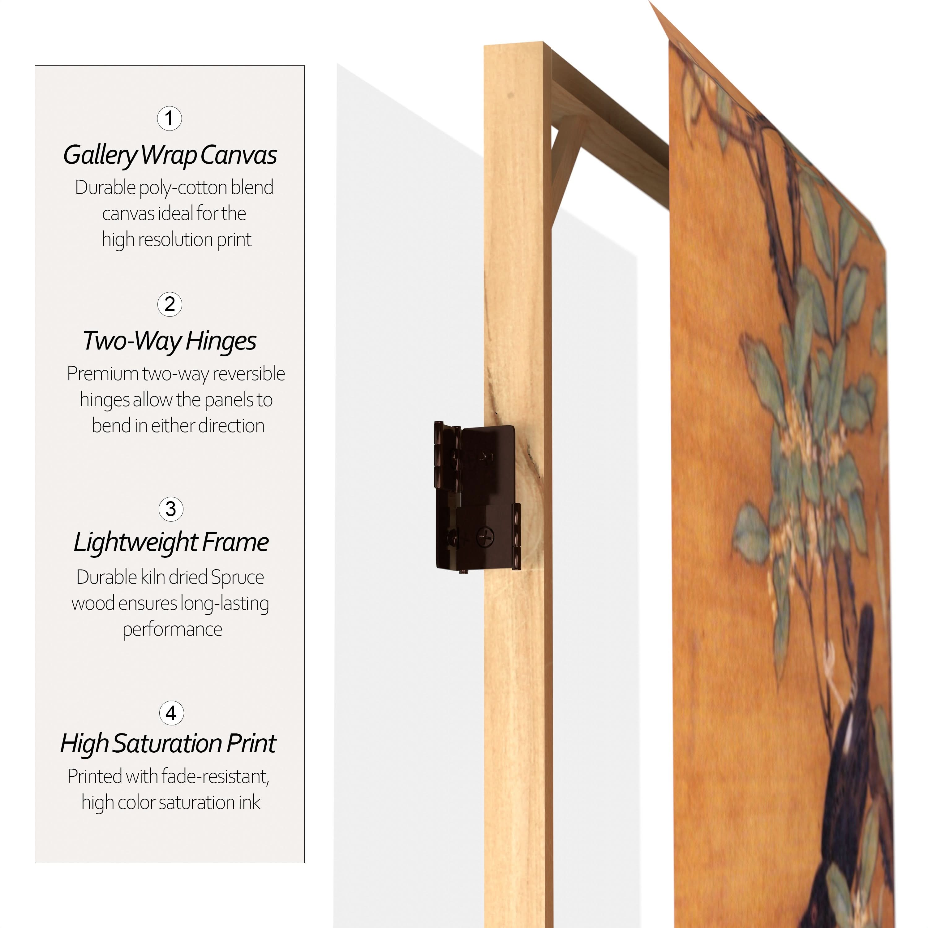 6 ft. Tall Double Sided Chinese Landscapes Canvas Room Divider