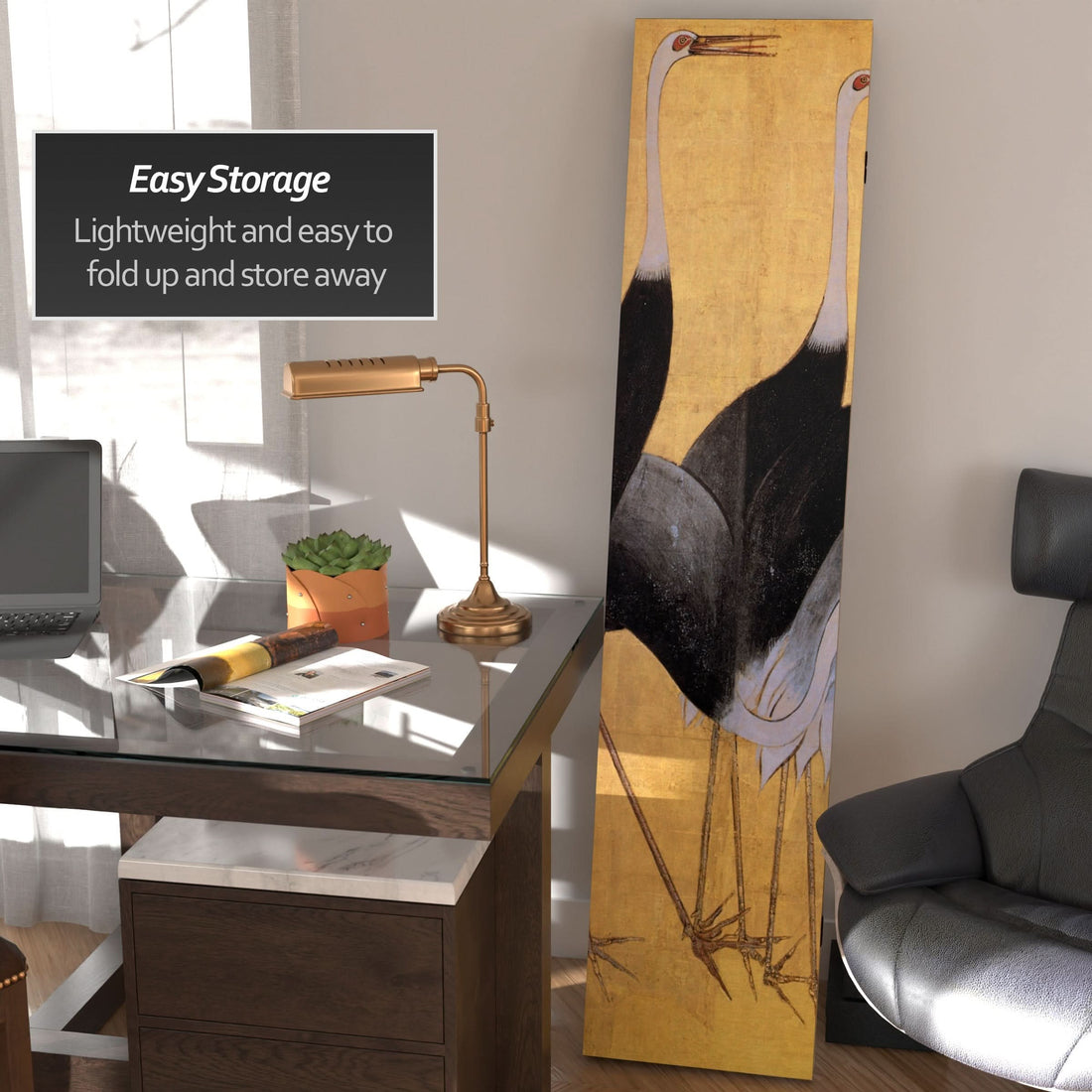 6 ft. Tall Double Sided Cranes Room Divider