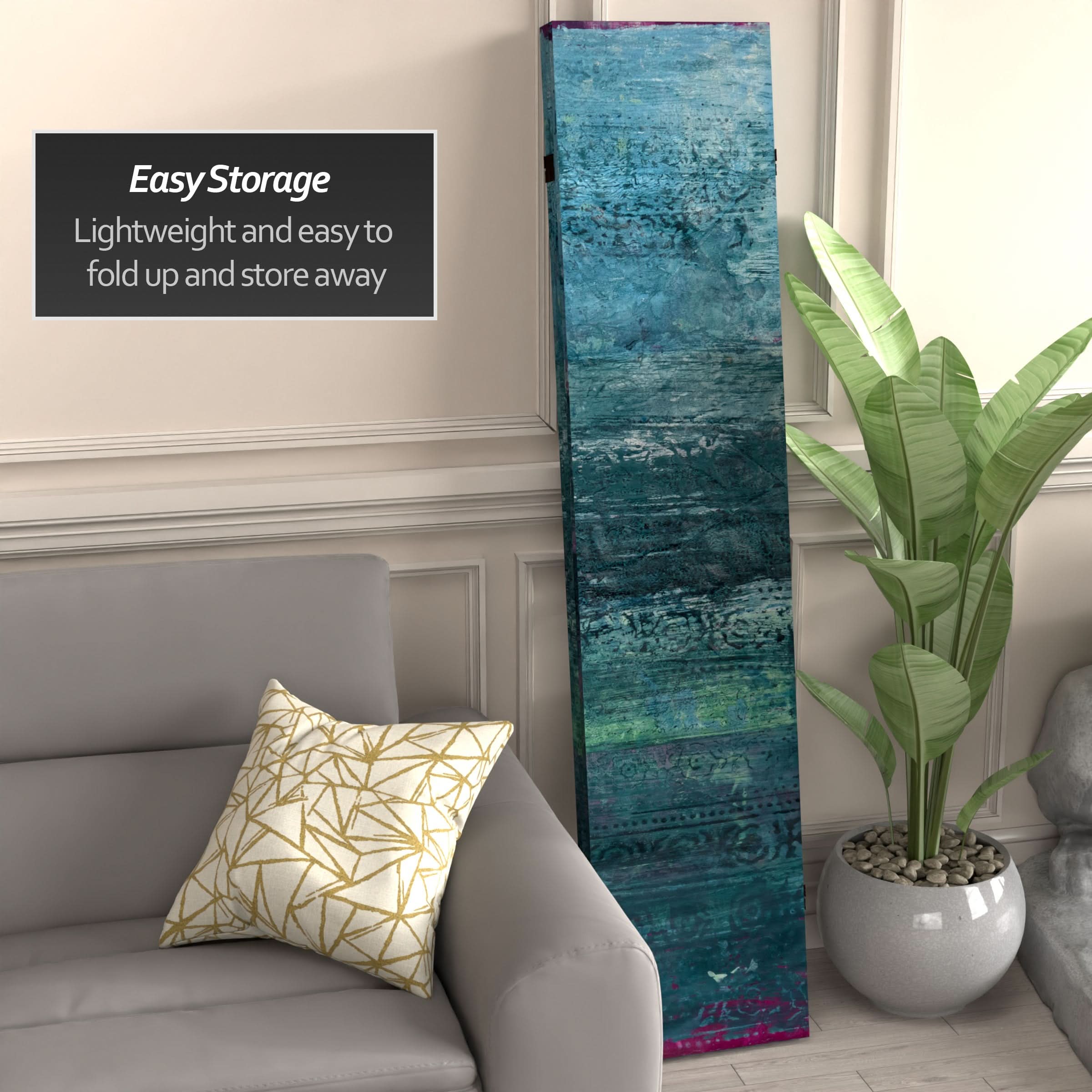 6 ft. Tall Double Sided Horizon Canvas Room Divider