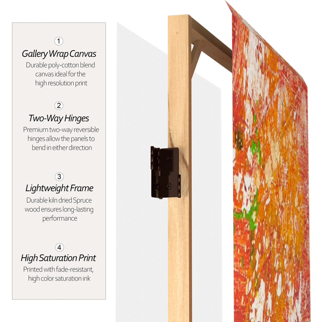 6 ft. Tall Double Sided Transcendence Canvas Room Divider