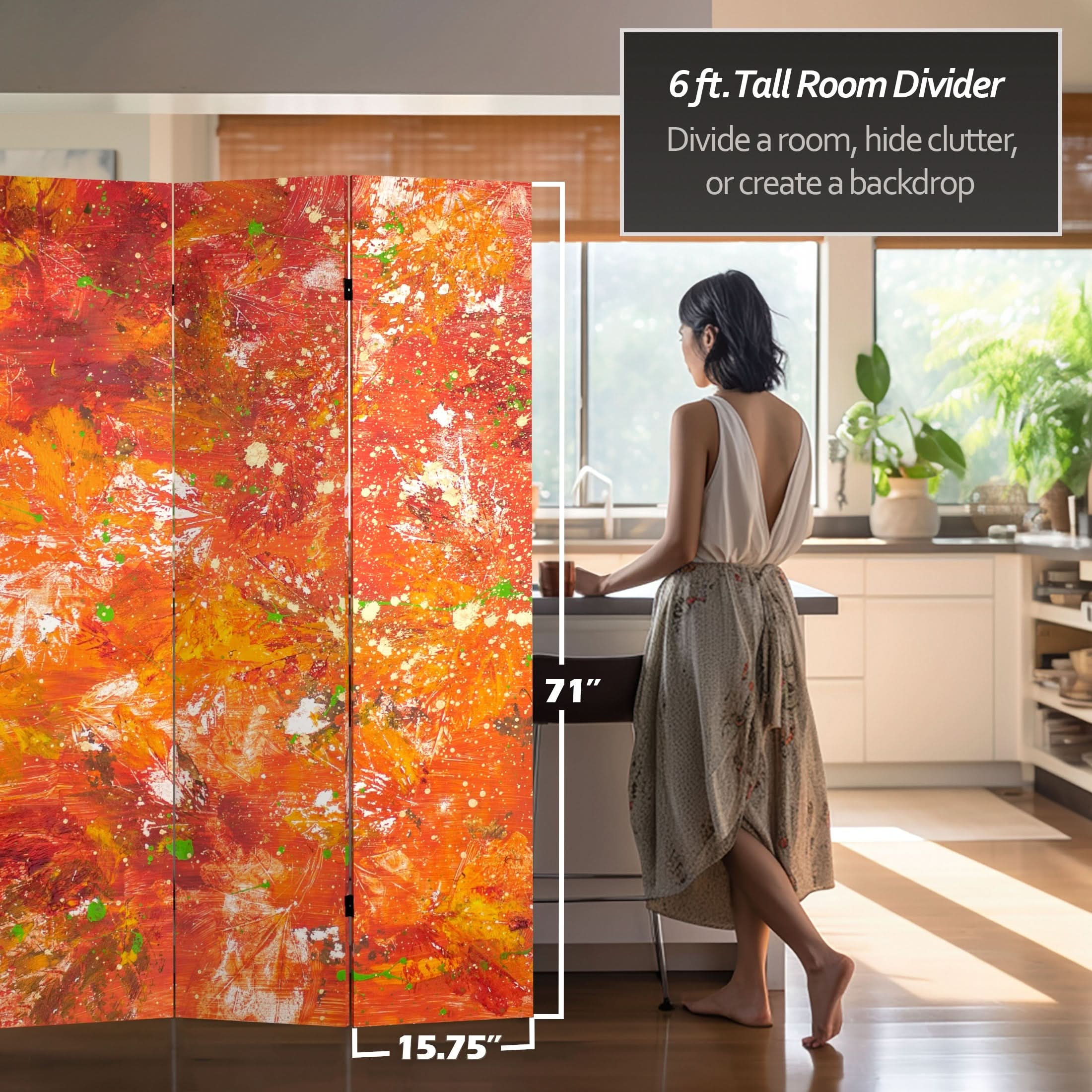 6 ft. Tall Double Sided Transcendence Canvas Room Divider