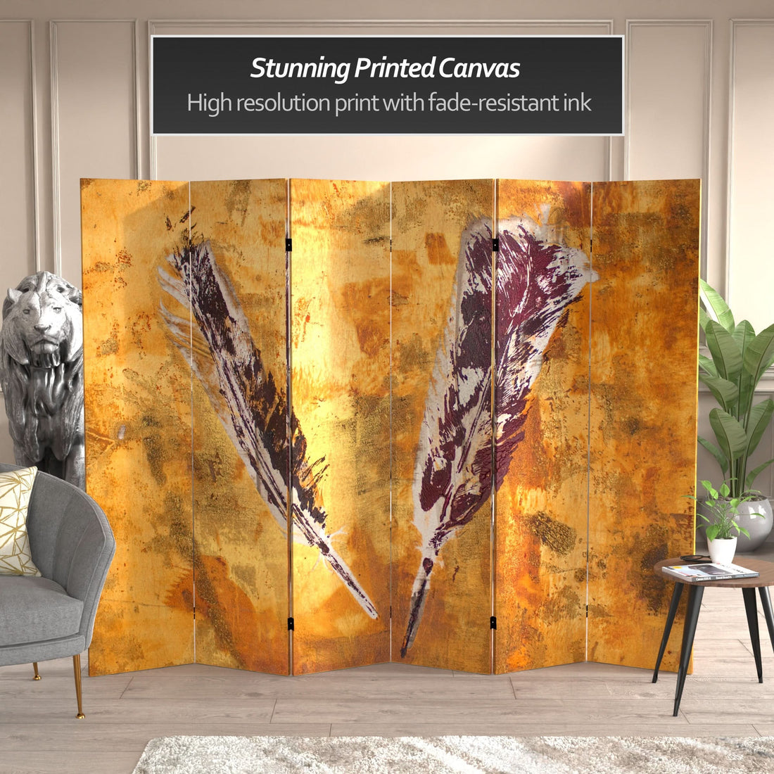 6 ft. Tall Double Sided Flight Canvas Room Divider