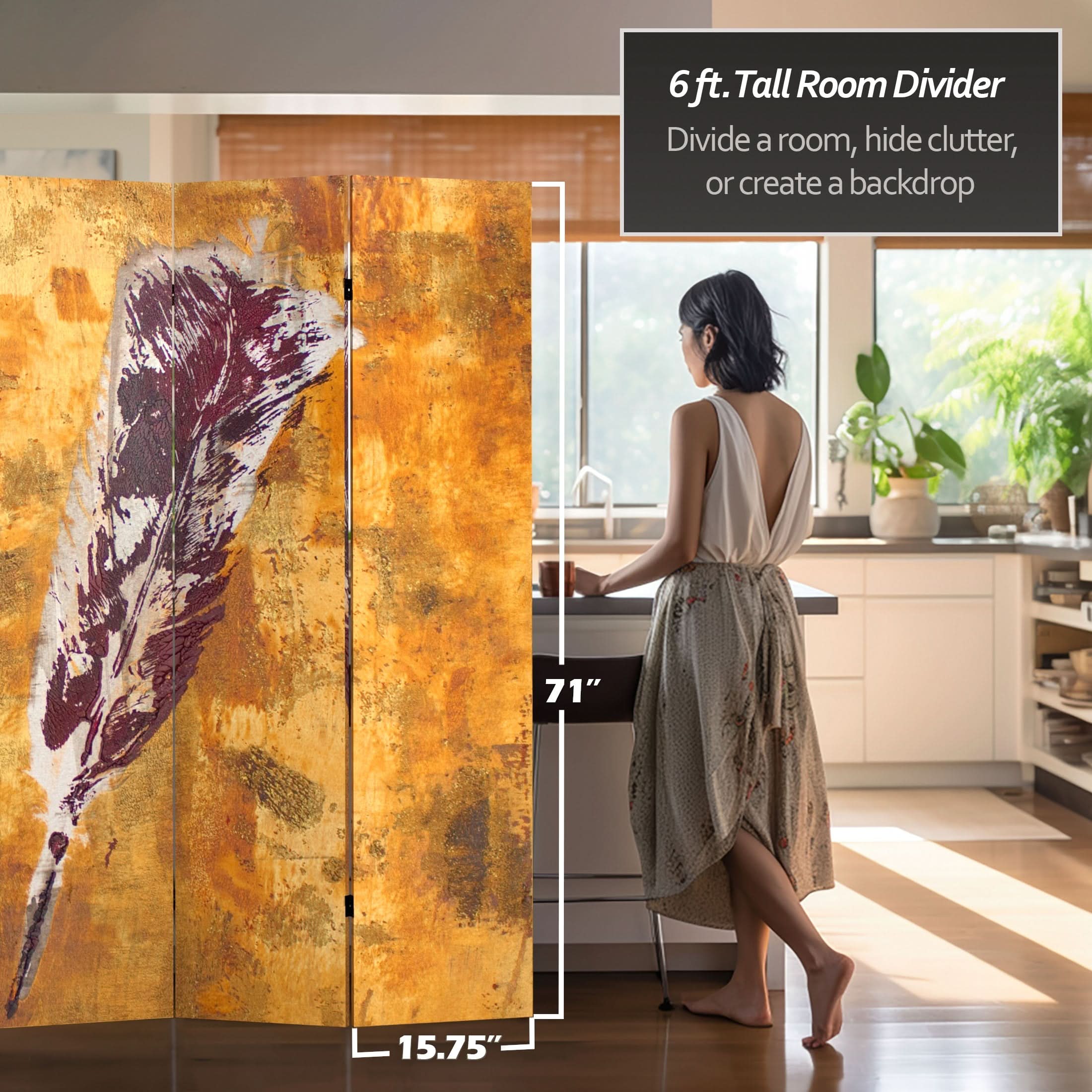 6 ft. Tall Double Sided Flight Canvas Room Divider