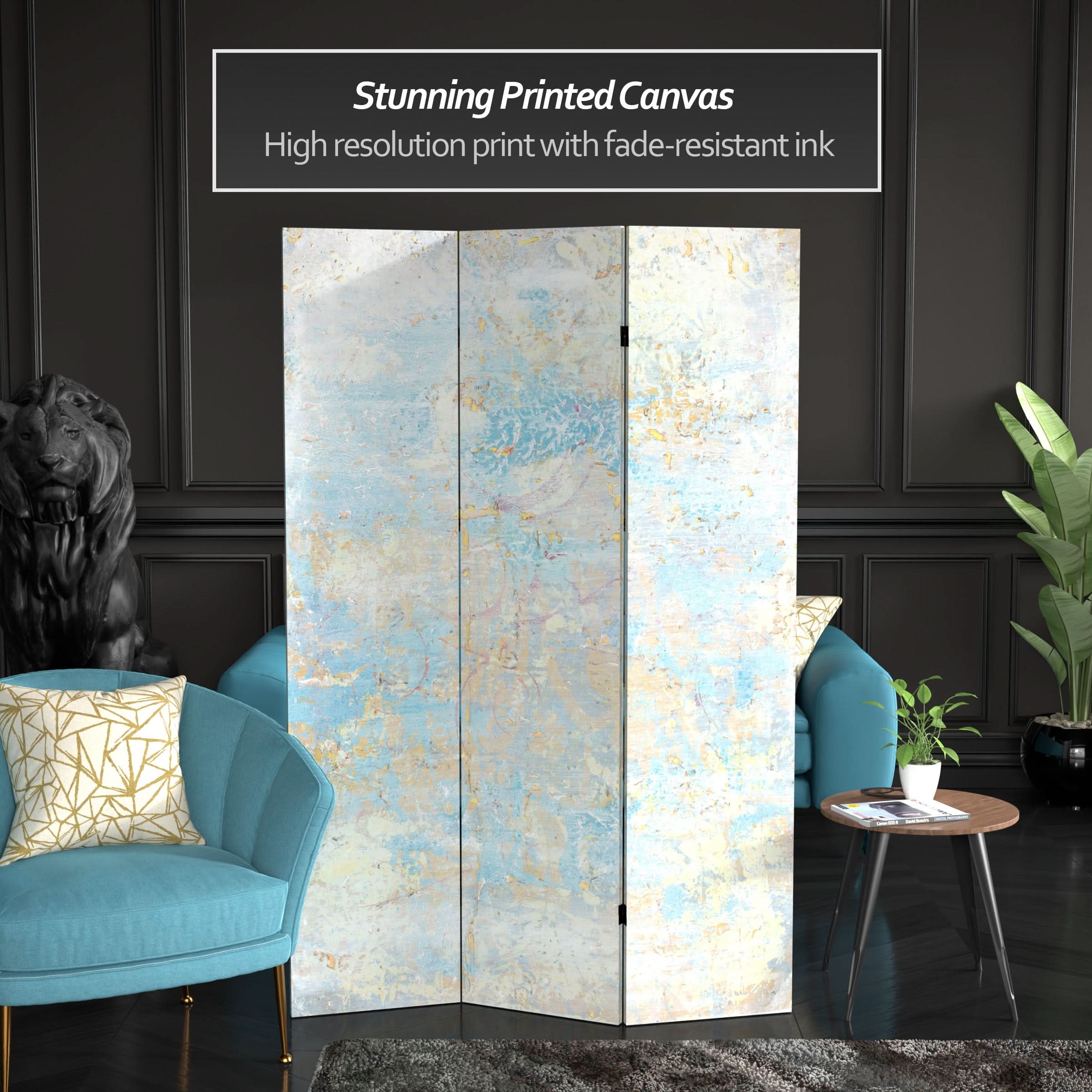 6 ft. Tall Double Sided Celestia Canvas Room Divider