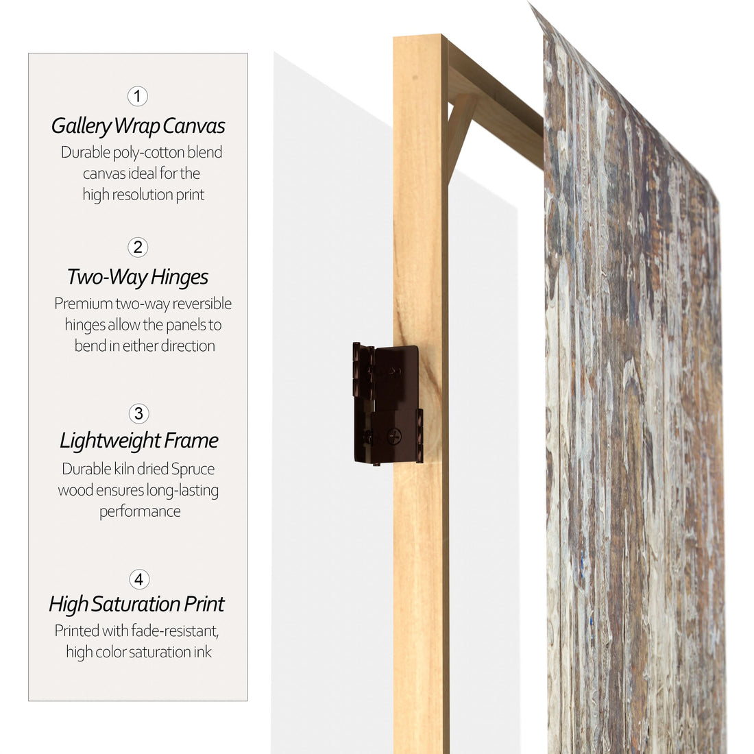 6 ft. Tall Double Sided Aspen Rain Canvas Room Divider