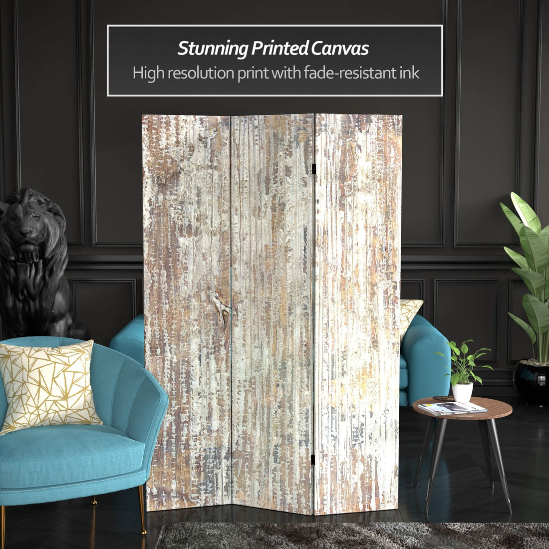 6 ft. Tall Double Sided Aspen Rain Canvas Room Divider