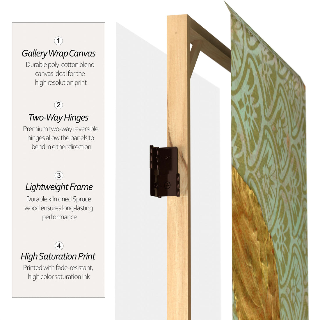 7 ft. Tall Double Sided October Gold Canvas Room Divider