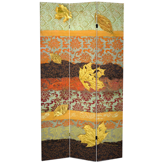 7 ft. Tall Double Sided October Gold Canvas Room Divider