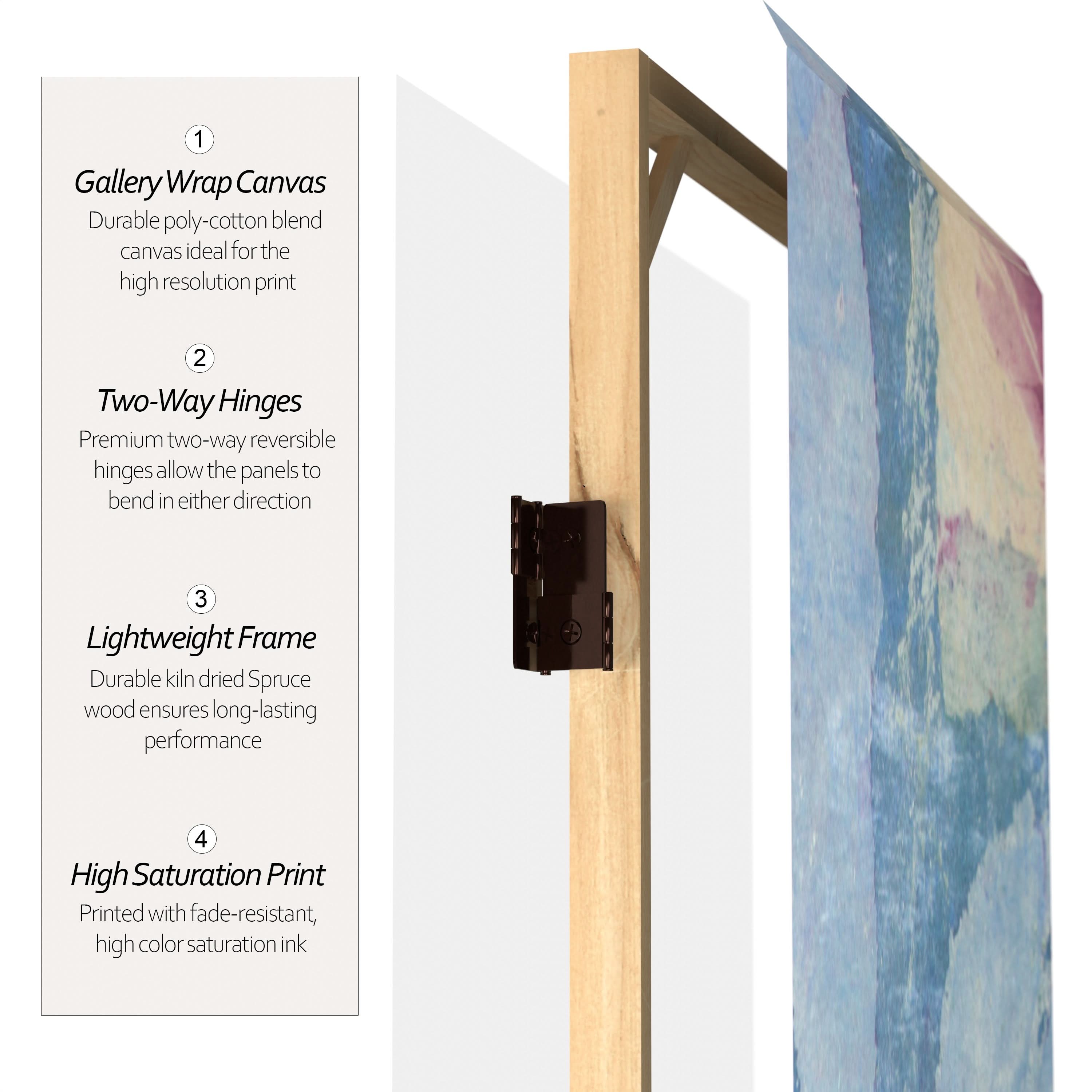 6 ft. Tall Double Sided Love Blossom Canvas Room Divider