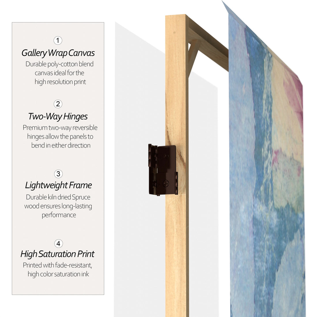 6 ft. Tall Double Sided Love Blossom Canvas Room Divider