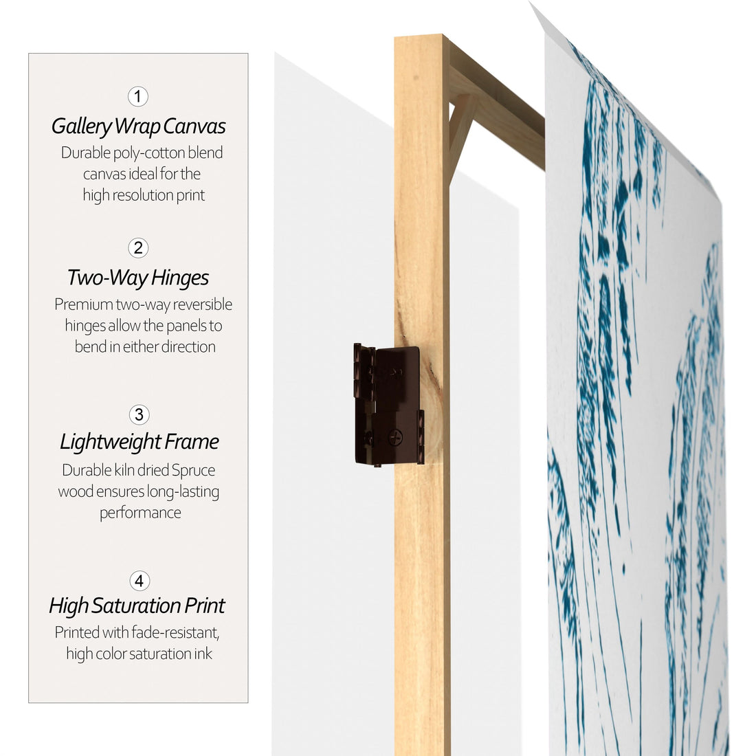 5 1/4 ft. Spring Morning Canvas Room Divider 6 Panel